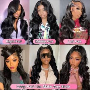 13x4 HD Lace Front Wig 300% Density Curly Body Wave Peruvian Human Hair, Pre-Plucked with Baby Hair Natural 13x6 Frontal Wig — image 9