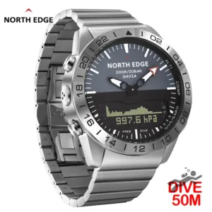 NORTH EDGE Mens Dive Watch Military Army Luxury Full Steel Smartwatch Compass Altimeter Barometer Digital Clock Waterproof 200m — image 2