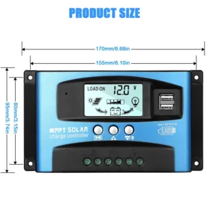 Y&H MPPT Solar Charge Controller 40A 60A 100A with Load/Dual USB /LCD 12V 24V Auto Solar Panel Charger Regulator — image 7