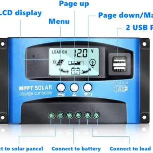 Y&H MPPT Solar Charge Controller 40A 60A 100A with Load/Dual USB /LCD 12V 24V Auto Solar Panel Charger Regulator — image 11