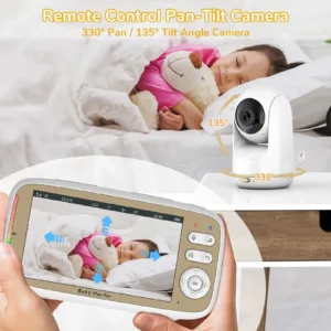 5 Inch Baby Monitor 3x Zoom PTZ Cam APP+monitor Dual Control WIFI Electronic Baby Sitter Two Way Audio Night Vision Baby Phone — image 2