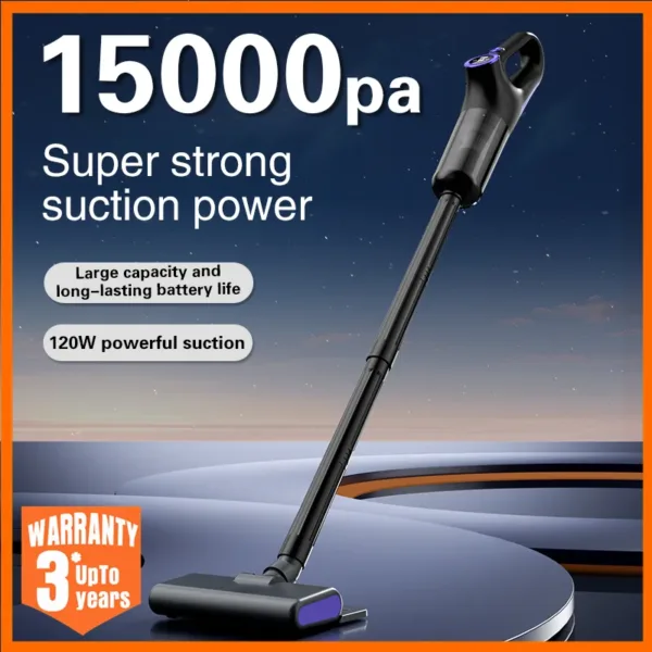 Multifunction Cordless Handheld Vacuum Cleaner 120W Powerful Suction Lightweight for Home Car Pet Hair Rechargeable Cleaner