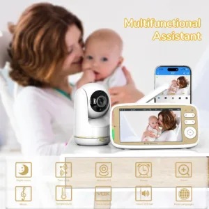 5 Inch Baby Monitor 3x Zoom PTZ Cam APP+monitor Dual Control WIFI Electronic Baby Sitter Two Way Audio Night Vision Baby Phone — image 6