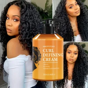 Pack Curly Hair Styling Lotion Set - Wavy Curls Hair Care Hydration Deep Shine Elasticity Curl Cream Hairdresser Invisible Oil — image 4