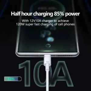 1/2/3Pcs 10A Cable 120W Super Fast Charging USB to Type C Cable For Android Highspeed Data Transfer For Xiaomi Redmi 2M Cable — image 4
