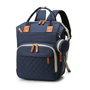 Fashionable Quilted Large-Capacity Backpack Mommy Bag; Multi-Functional Mommy Backpack for Traveling, Mother and Baby Bag; Lightweight Multi-Compartment Diaper Bag with Snack Pacif — image 8