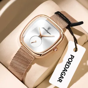 POEDAGAR Luxury Brand Woman Watch Waterproof Stainless Steel Mesh Women's Watches Fashion Elegant Quartz Ladies Wristwatch Reloj — image 12