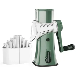 LMETJMA 5 in 1 Rotary Cheese Grater Shredder Kitchen Mandoline Vegetable Julienne Slicer Waffle Cutter Nut Chopper JT247 — image 8