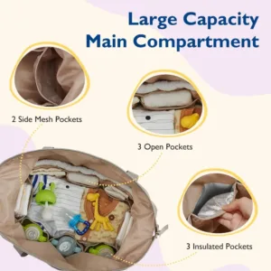 Mommore Diaper Bag Tote, Large Capacity Travel Diaper Bags, Hospital Bag for Labor Delivery, Baby Bag for Labor Delivery — image 3