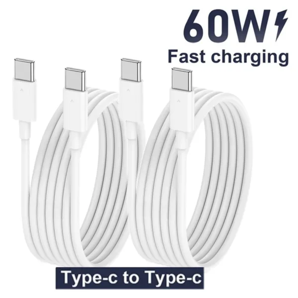 1.8M USB C to Type C Fast Charging Cable for Xiaomi Huawei Samsung Iphone 17 16 15 Series 60W Safe and Efficient Charger Line