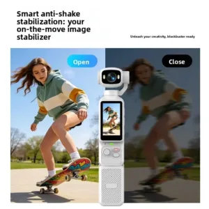 4K Handheld Gimbal Action Camera HD 180° Rotatable Lens Anti-shake Pocket Vlog Camera with Fill Light for Outdoor Sports — image 5
