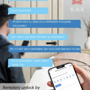 KAK Smart Fingerprint Door Lock Black Biometric Door Lock Password Keyless Entry Door Lock with Handle Security Door Hardware — image 2