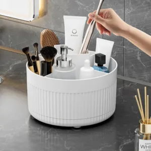 360 ° Table Top Rotary Makeup Brush Storage Container Cosmetics Shelf Dresser Eye Shadow Brush Lipstick Pen Holder — image 2