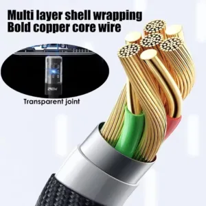 240W Nylon Cable USB Type C Super Fast Charging Cable For Samsung Xiaomi Huawei Honor LED Digital Display Fast Charger Data Cord — image 6