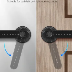 KAK Smart Fingerprint Door Lock Black Biometric Door Lock Password Keyless Entry Door Lock with Handle Security Door Hardware — image 4