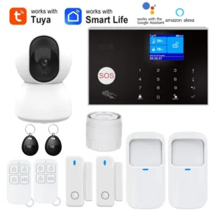 Alarm System for Home WIFI GSM Security Alarm Host Ant-theft with Door Gap PIR Motion Sensor Tuya Smart App control work Alexa — image 17