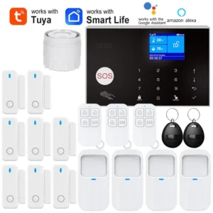 Alarm System for Home WIFI GSM Security Alarm Host Ant-theft with Door Gap PIR Motion Sensor Tuya Smart App control work Alexa — image 7