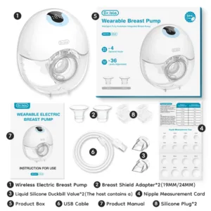 Wearable Breast Pump Hands Free Electric Breast Pumps Comfort Milk Collector Lightweight with LED Display 4 Modes & 36 Levels — image 6