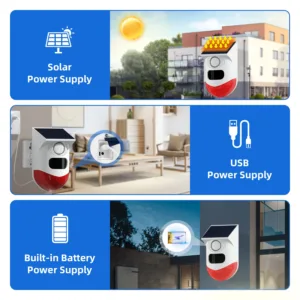 Outdoor Solar PIR Infrared Alarm Smart WiFi Siren Waterproof Wireless 433MHz Burglar Strobe Sensor Multiple Versions Available — image 3