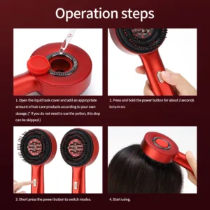 Electric Vibration Massage Comb Red Light Therapy Hair Growth Massage Scalp Brush Anti Hair Loss Liquid Oil Applicator Hair Care — image 6