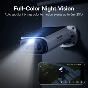 Baseus Security S1 Lite Solar Security Camera Wireless Outdoor Camera Continuous Power 2K Resolution 135°FOV IP67 Wifi Camera — image 4