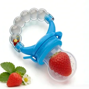 Baby Fruit Feeder Pacifier, Silicone Baby Food Feeder for Teething, BPA Free Infant Feeder Teether with Rattle, Fresh Fruit & Pu — image 2