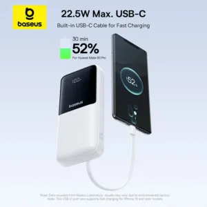 Baseus Power Bank 20000mAh PD 22.5W Fast Charging Phone External Battery Powerbank Charger for Xiaomi Poco iPhone Samsung iPad — image 5