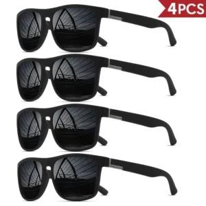 4PCS Men Classical Square Polarized Sports Sunglasses Lightweight PC Frame UV400 for Driving Fishing Cycling Unisex Durability — image 15