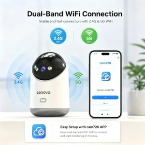 Lenovo 5MP 5G WiFi Camera Indoor Home Security IP Smart Baby Monitor Camera Color Night Auto Tracking Video Surveillance Camera — image 6
