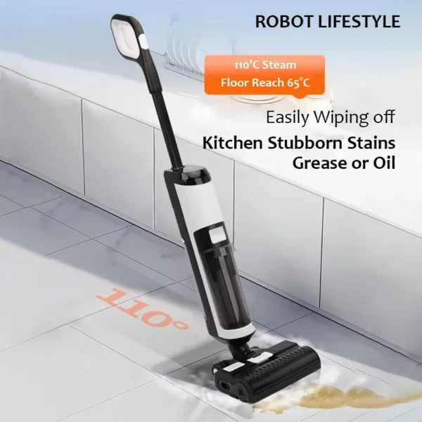 Cordless Handheld Vacuum Cleaner Wet Dry Cleaning Robot RL9Max 14000pa Super Strong Suction Self Heating Brush 4000mAh Battery