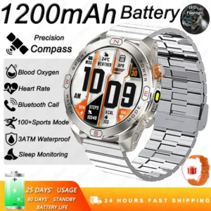 ChiBear Genuine Military Smart Watch Men: 1200 mAh Battery Compass GPS Sports Outdoor Watch Bluetooth Call Smartwatch 2026 New — image 14