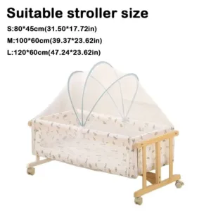 Full-coverage Crib Mosquito Net Mosquito Washable Stroller Safety Tent Foldable Breathable Cot Cover for Holidays Travel Summer — image 6