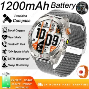 ChiBear Genuine Military Smart Watch Men: 1200 mAh Battery Compass GPS Sports Outdoor Watch Bluetooth Call Smartwatch 2026 New — image 10