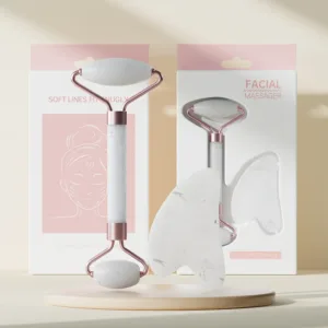 Face And Neck Massager Roller and Guasha Board Resin Non-rose Crystal Jade Roller Beauty Double-ended Massage Skincare Tools — image 11