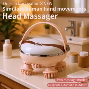 Rechargeable Waterproof Electric Scalp Massager Handheld Head Massager with 4 Massage Claws for Stress Relax Body Neck Back Pet — image 2
