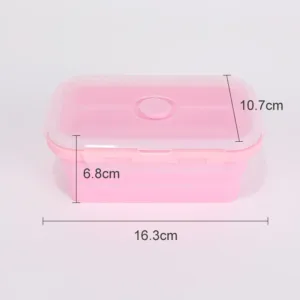 Collapsible Food Storage Containers Foldable Silicone Lunch Containers with Lids, Rectangle Collapsible Bowls Round Food Bowls — image 30