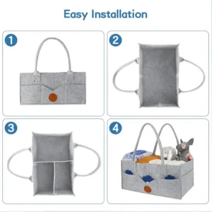Children's Felt Diaper Storage Bag Baby Miscellaneous Toys Diapers Large Capacity Felt Diaper Bag — image 3