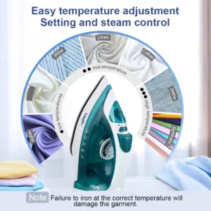 Electric Iron Portable Mini Garment Steamer Steam Iron For Clothing Iron Adjustable Ceramic Soleplate Iron For Ironing Sonifer — image 4