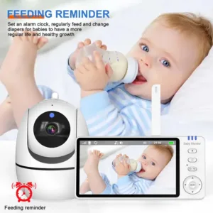 5 Inch Video Baby Monitor With Camera PTZ Zoom Babyphone Cam Security Protection Surveillance Cameras Temperature Sensor Lullaby — image 3