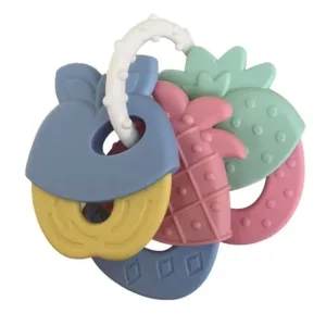 Baby Fruit Style Soft Rubber Rattle Teether Toy Newborn Chews Food Grade Silicone Teethers Infant Training Bed Toy Chew Toys Kid — image 2