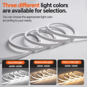 24V Neon LED Strip Light 2PIN Dupont Connector Cuttable 3-Color Optional Flexible for Kitchen Cabinet Closet Shelf Backlight — image 6