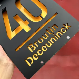 Personalized Solar LED House Number Outdoor 3D Cut Acrylic Door Plate Illuminated Door Number Solar Lights Outdoor Door Sign — image 3