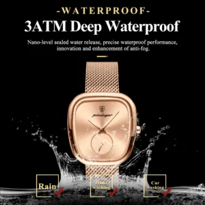 POEDAGAR Luxury Brand Woman Watch Waterproof Stainless Steel Mesh Women's Watches Fashion Elegant Quartz Ladies Wristwatch Reloj — image 3