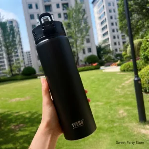 Tyeso 600/750ML Stainless Steel Vacuum Flask With Straw Car Thermal Cup Sports Water Bottle Travel Insulated Cup Thermal Mug — image 20
