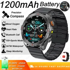 ChiBear Genuine Military Smart Watch Men: 1200 mAh Battery Compass GPS Sports Outdoor Watch Bluetooth Call Smartwatch 2026 New — image 12