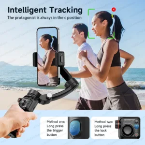 Axis Handheld Gimbal Stabilizer for Smartphone iPhone Android Mobile Phone Anti Shake Video Recording, with Removable Remote — image 3