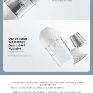 Xiaomi Mi Mini Vacuum Cleaner, 13000Pa Portable Wireless One-Button Start 88000RPM Brushless Motor with Multi Nozzles for Car — image 13