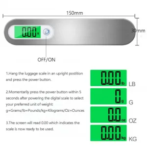LCD Digital Luggage Scale 50kg X 10g Portable Electronic Scale Weight Balance Suitcase Travel Bag Hanging Steelyard Hook Scale — image 3