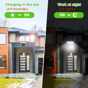Solar Security Lights Solar Flood Lights Outdoor Waterproof with Motion Sensor 4 Modes 90 LEDs Wall Lights for Porch Yard Garden — image 5