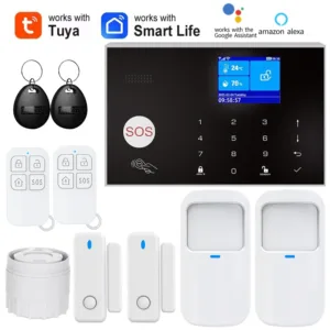 Alarm System for Home WIFI GSM Security Alarm Host Ant-theft with Door Gap PIR Motion Sensor Tuya Smart App control work Alexa — image 18